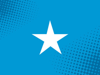 Vector image of the flag of Somalia with a dot texture in the style of comics