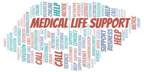 Medical Life Support word cloud vector made with text only.