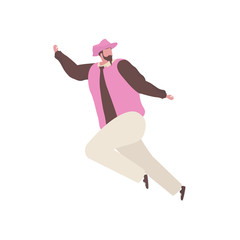 Fototapeta premium Man dancing and having fun at a birthday party