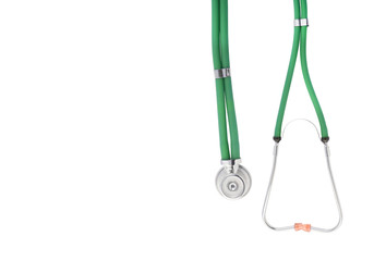 Stethoscope isolated on white with copyspace