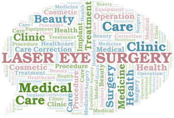 Laser Eye Surgery word cloud vector made with text only.