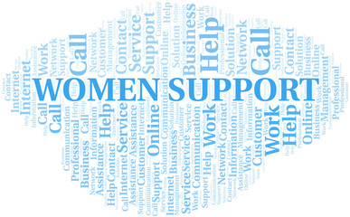 Women Support word cloud vector made with text only.