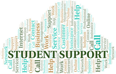 Obraz premium Student Support word cloud vector made with text only.