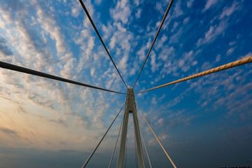 wind turbine against blue sky