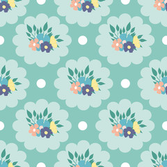 Vintage flowers in a seamless pattern design