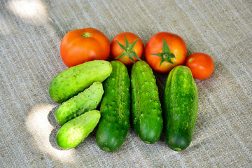 Fresh vegetables. Tomatoes, cucumbers. Food