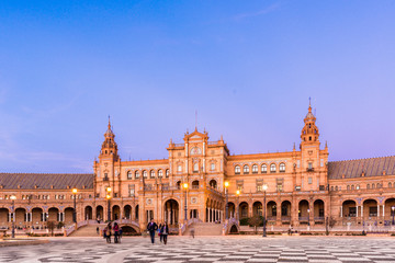 Fototapeta na wymiar Plaza de Espana square in Seville, Spain.
