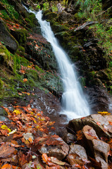 Autumn Trufanets Waterfall. Ukrainian Carpathians