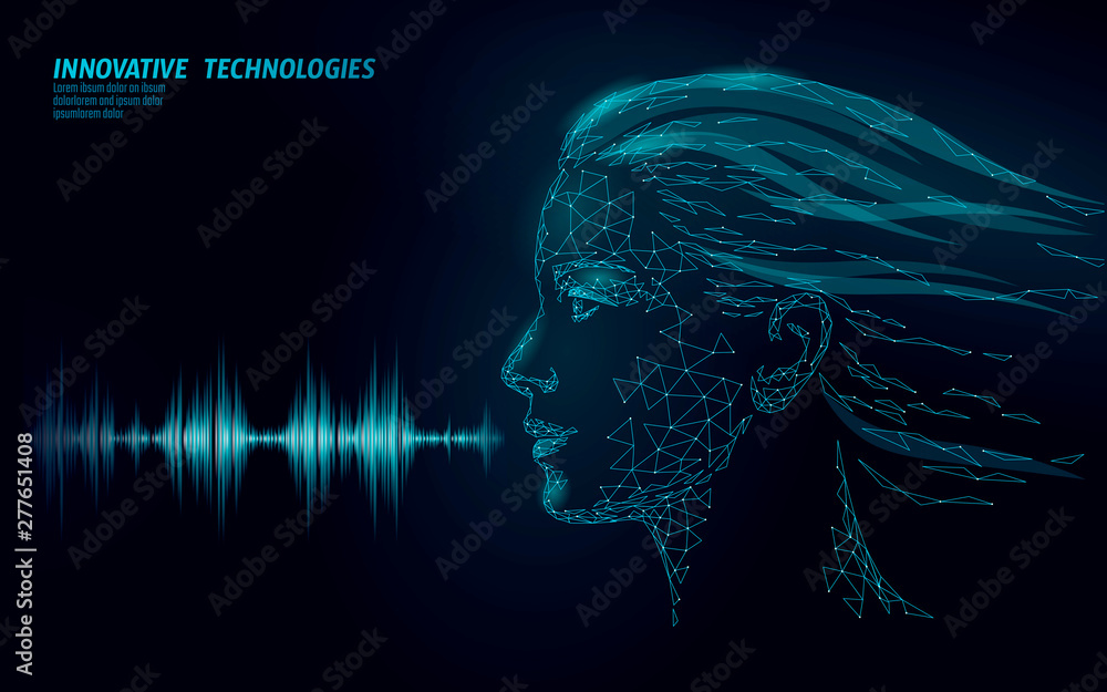 Poster virtual assistant voice recognition service technology. ai artificial intelligence robot support. ch