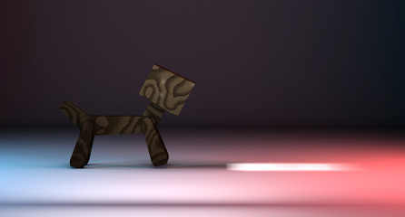 3d rendered wooden dog toy