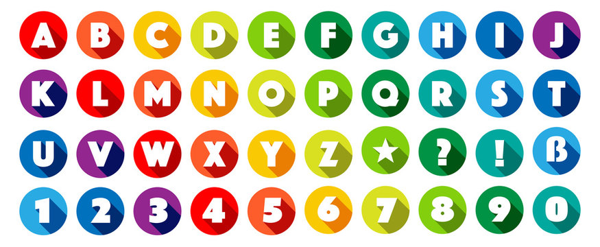  Alphabet / lettres dans cercles multicolores