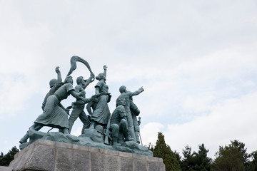 a model of war history in the Memorial Garden.