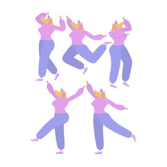 Collection of woman dancing and having fun at a birthday party