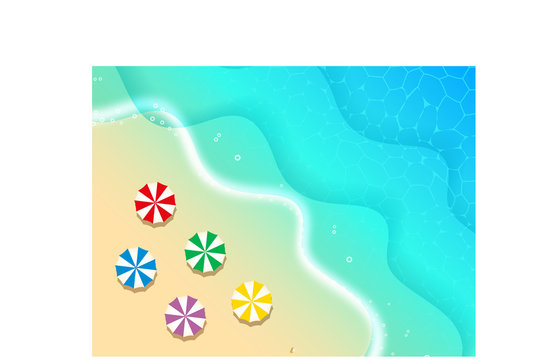 parasol sur une plage (vecteur)