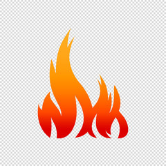 Fire Flame - Vector Illustration - Isolated On Transparent Background