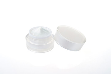 Cosmetic jar isolated on background