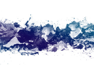 Blue watercolor abstract hand painted background 