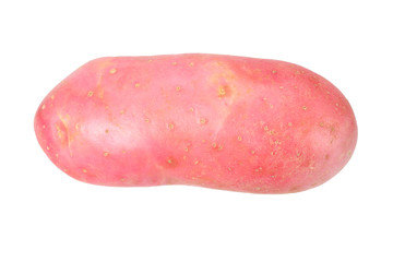 Raw red potato isolated on white background