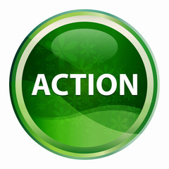 Action Natural Green Round Button