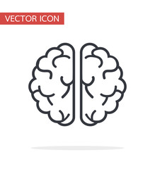Creative brain icon vector flat