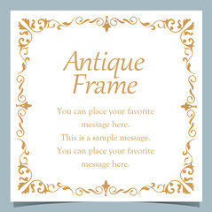 周年イベントやお祝い事などで使いやすいゴージャスでアンティーク調のフレームデザインテンプレート	