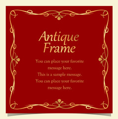 周年イベントやお祝い事などで使いやすいゴージャスでアンティーク調のフレームデザインテンプレート	