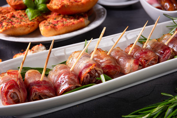  dates wrapped in bacon and delicious tapas