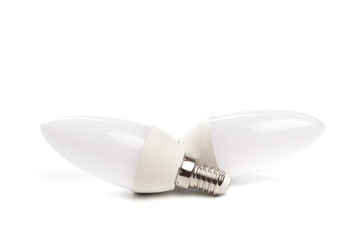 LED light bulb New technology isolated on white background, Energy saving electric lamp is good for environment. - Image ..