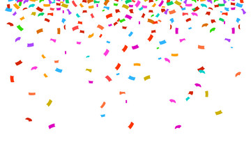 Colorful bright confetti isolated on white background.