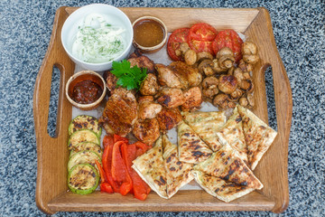 Delicious food in the restaurant