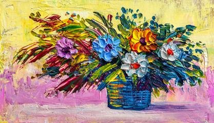 Oil painting flowers - 277657803