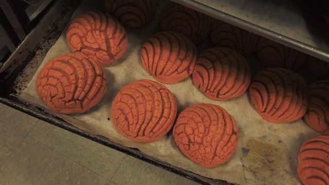 Traditional Mexican sweet bread, yellow conchas.