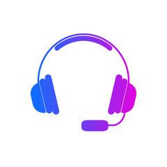 Headphones vector icon on white background