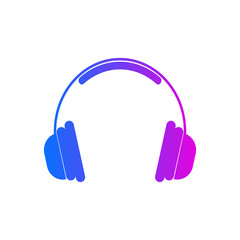 Headphones vector icon on white background