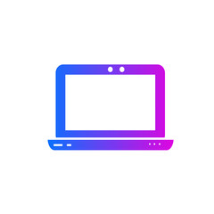 Laptop vector icon on white background