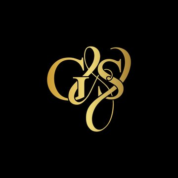 G & S / GS logo initial vector mark. Initial letter G and S GS logo luxury  vector mark , gold color on black background. Stock Vector | Adobe Stock