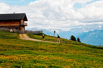 gebirgs wander weg mit 2 wanderer