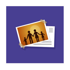 Post card for family illustration