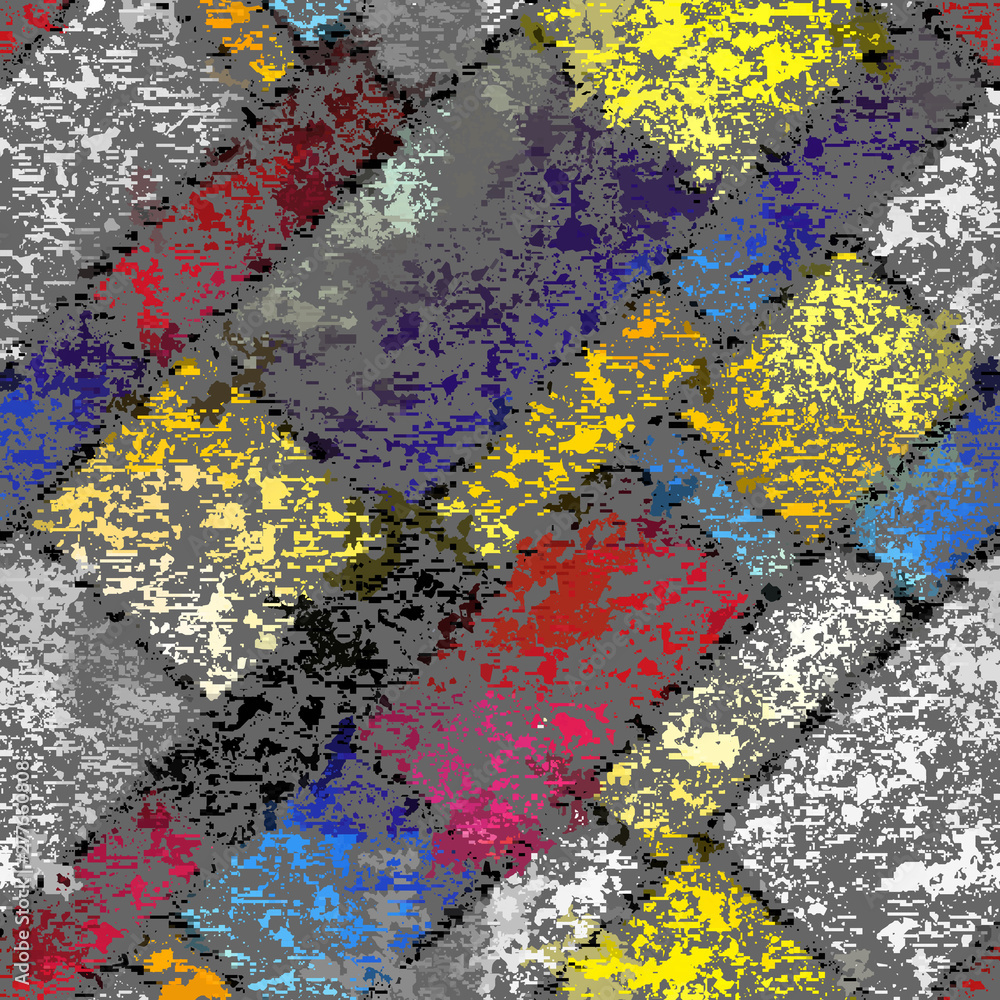 Poster vector image with imitation of grunge datamoshing texture.