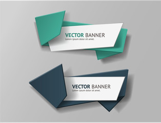 Vector infographic origami banners set.