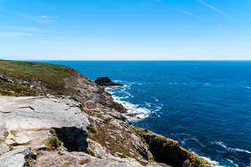 Seascape with cliffs in Pointe du Raz