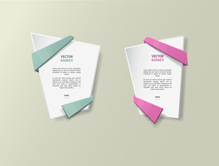 Vector infographic origami banners set.