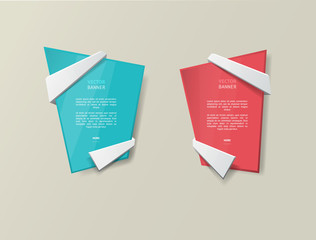 Vector infographic origami banners set.
