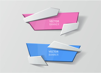 Vector infographic origami banners set.