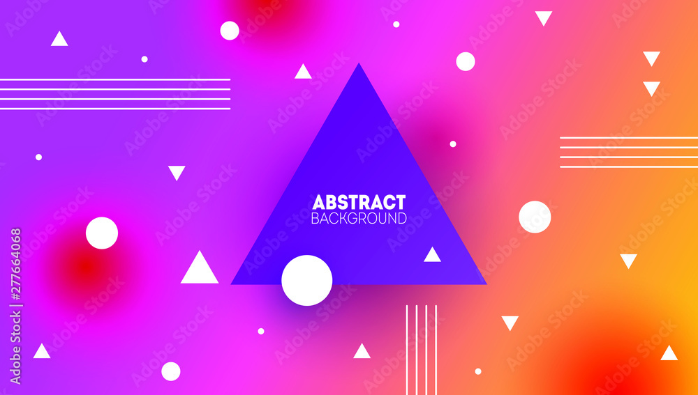 Aufkleber bright abstract background memphis style. minimal geometric backdrop with triangle