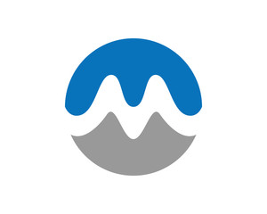 M letter circle logo template