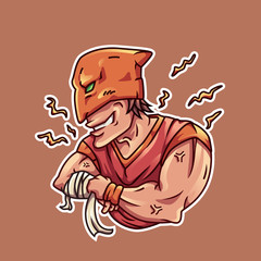 Masked Fighter Vector Illustration