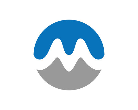 M letter circle logo template
