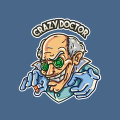 Crazy Doctor Vector Illustration