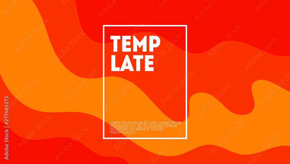 Poster dynamic textured background design template with orange color.